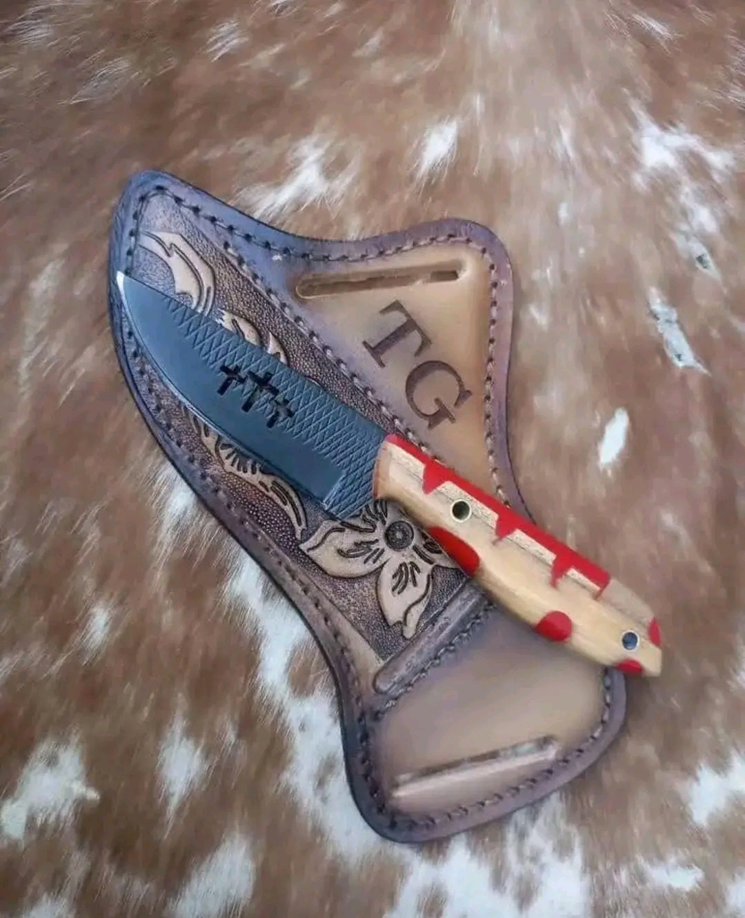 Custom Handmade Resin Handle Cowboy Knife