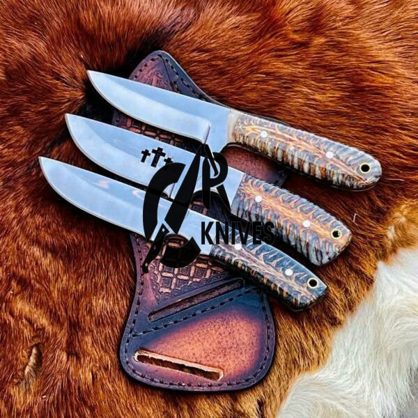 Custom Different Colors Pine Cone Resin Handle Cowboy Knives