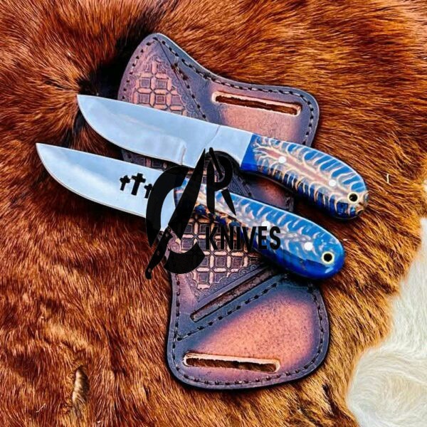 Custom Handcrafted Pine Cone Resin Handle Cowboy Knives