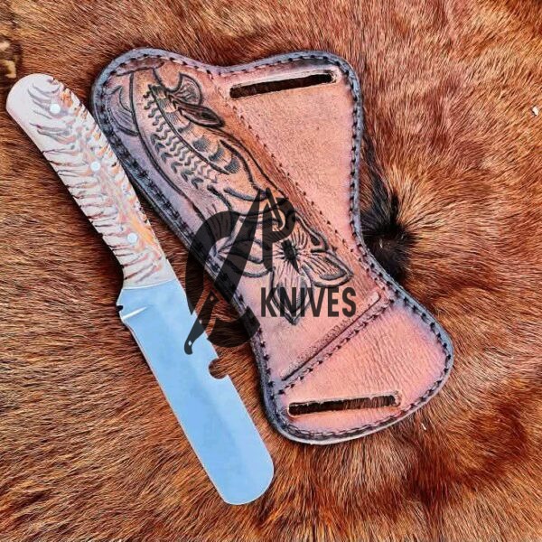 Custom Pine Cone Resin Handle Bullcutter Cowboy Knife