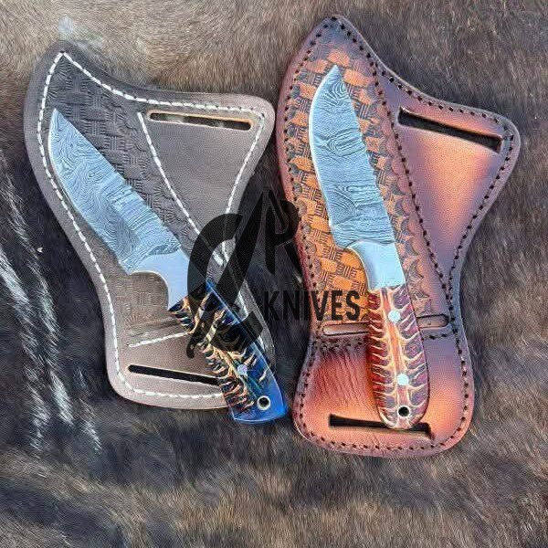 Custom Pine Cone Resin Handle Cowboy Skinner Knives