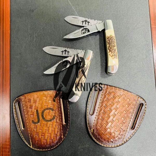 Handmade Stag Horn Handle Trapper Knives